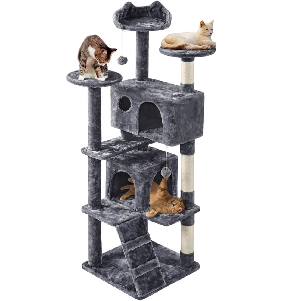 Yaheetech 62.5?? H Cat Tree w/ 2 Condos - Image 8