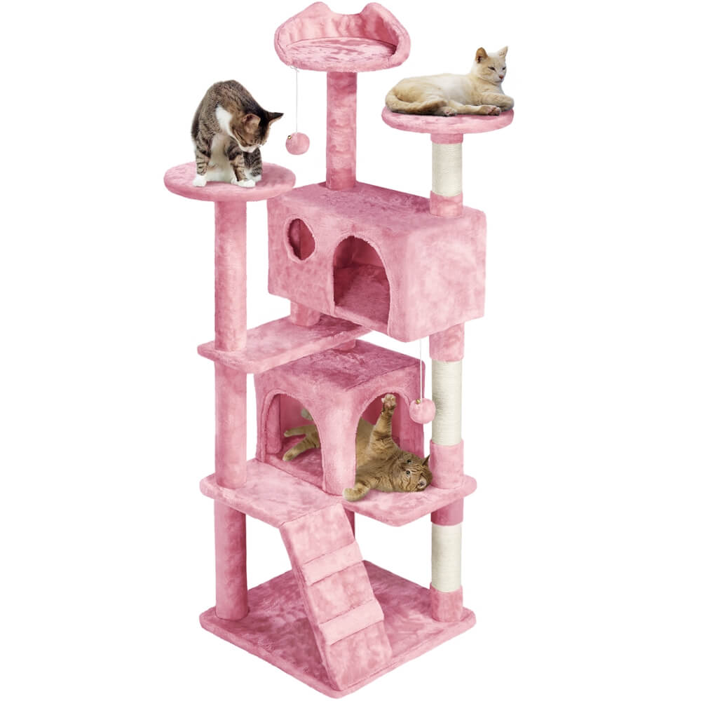 Yaheetech 62.5?? H Cat Tree w/ 2 Condos - Image 9