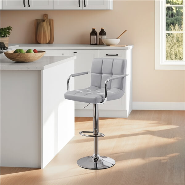 Yaheetech PU Leather Adjustable Swivel Barstools