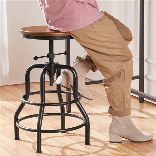 Yaheetech Industrial Vintage Counter Height Adjustable Bar Stool - Image 5