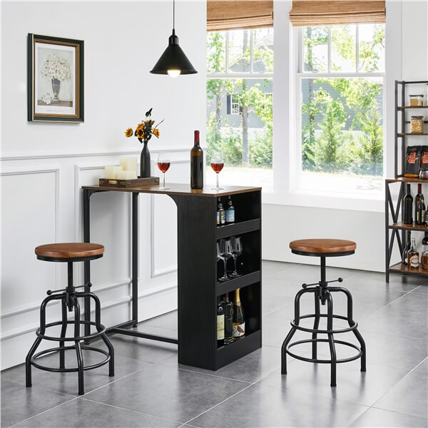 Yaheetech Industrial Vintage Counter Height Adjustable Bar Stool - Image 4