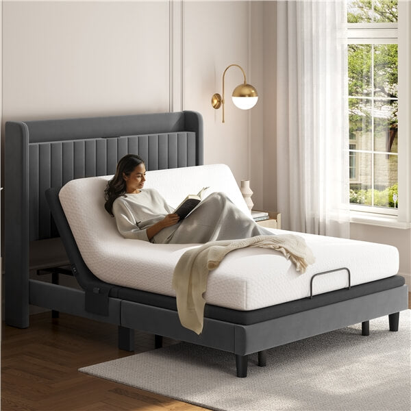 Yaheetech Adjustable Bed Frame with Wireless Remote Control