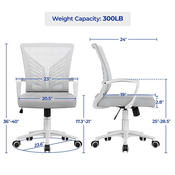 Yaheetech Mesh Office Chair Swivel Rolling - Image 3