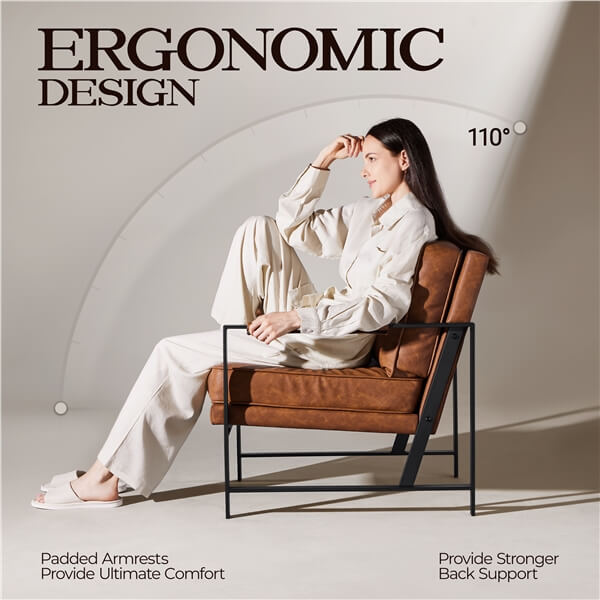 Yaheetech Set of 2 PU Leather Armchairs - Image 4