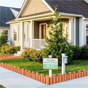Yaheetech 2pcs Garden Wooden Short Fence