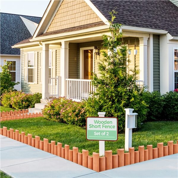 Yaheetech 2pcs Garden Wooden Short Fence
