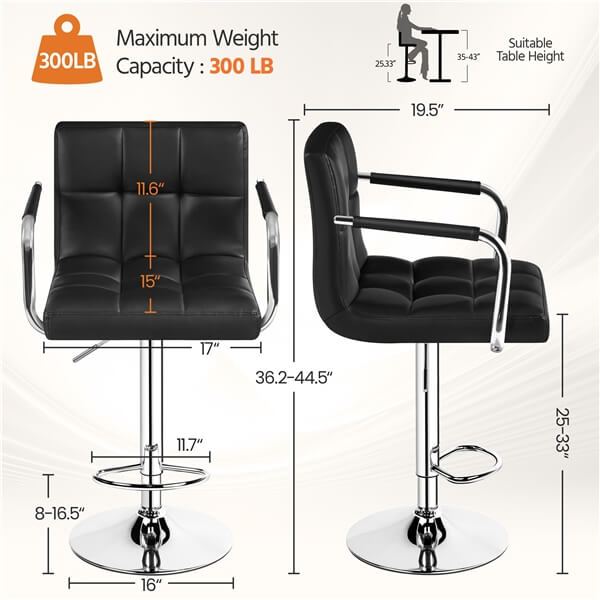 Yaheetech Bar Stools Set of 4 - Image 14