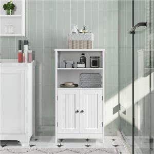 Yaheetech Free Standing Cabinet with Double Door and Adjustable Shelf