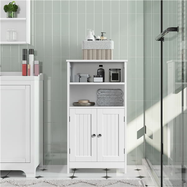 Yaheetech Free Standing Cabinet with Double Door and Adjustable Shelf
