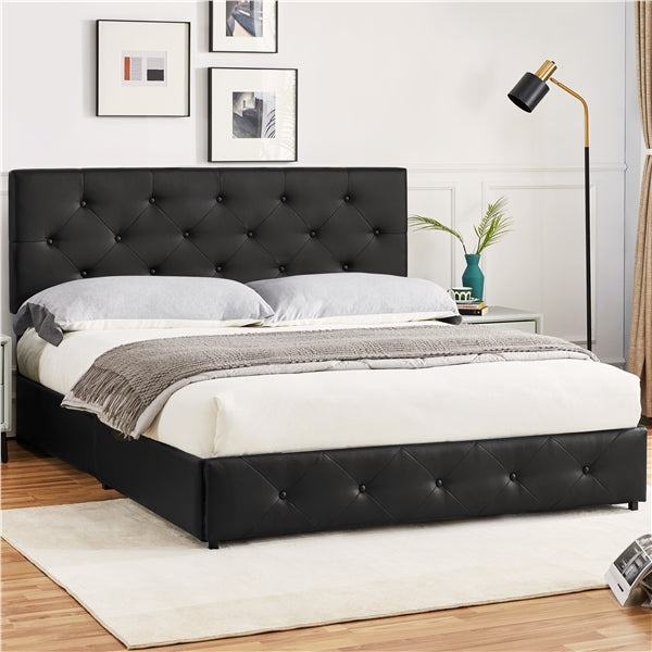 Yaheetech Queen Upholstered Platform Bed Frame - Image 7
