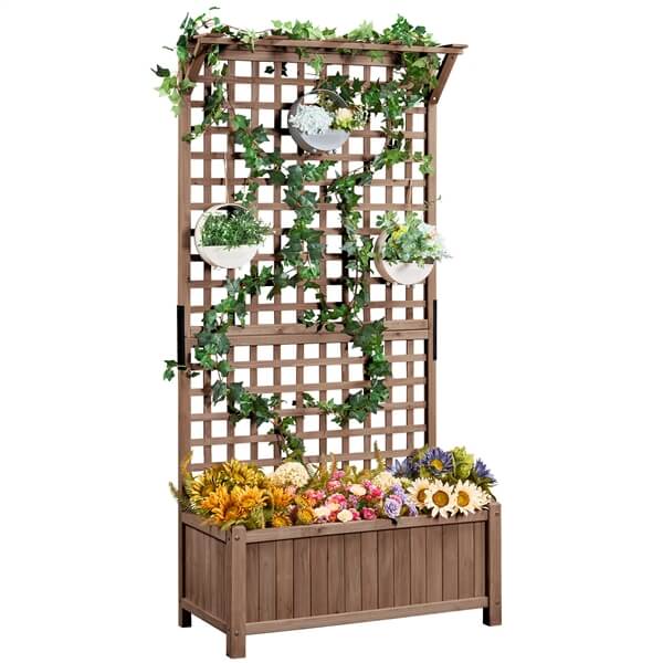 Yaheetech 72 H Wood Planter Raised Bed - Image 4