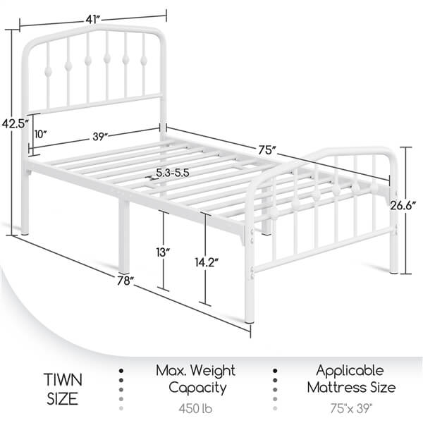 Yaheetech Metal Bed Frame Metal Platform Bed - Image 11
