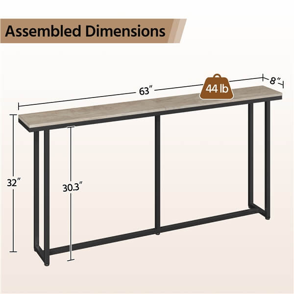 Yaheetech Narrow Console Table with Sturdy Metal Frame - Image 4