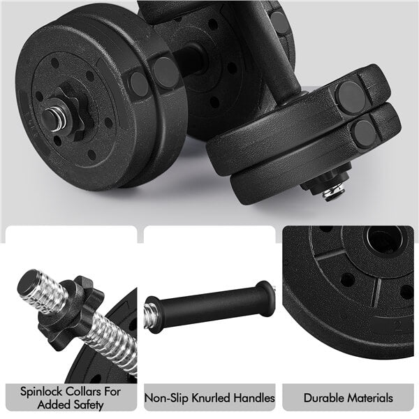 Yaheetech Exercise Fitness Dumbbells Plastic Metal Adjustable - Image 6