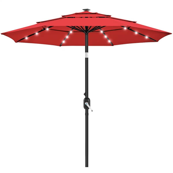 Yaheetech 10ft 3-Tier Vented Solar Patio Umbrella - Image 3
