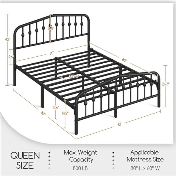 Yaheetech Metal Bed Frame Metal Platform Bed - Image 6
