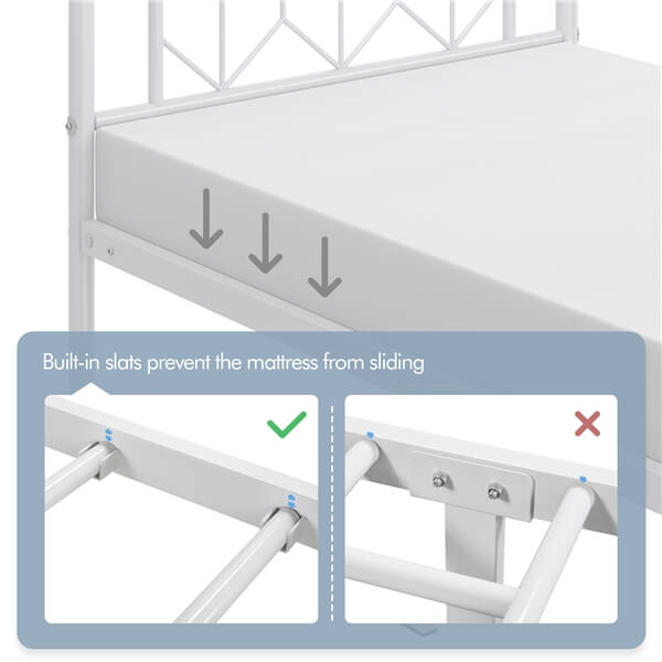 Yaheetech Vintage Metal Bed Frame with Diamond Pattern Headboard - Image 8