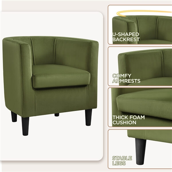 Yaheetech Set of 2 Barrel-shaped Chair Accent Arm Chair - Image 4