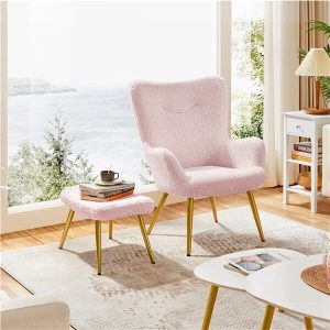 Yaheetech Accent Chair and Ottoman Set