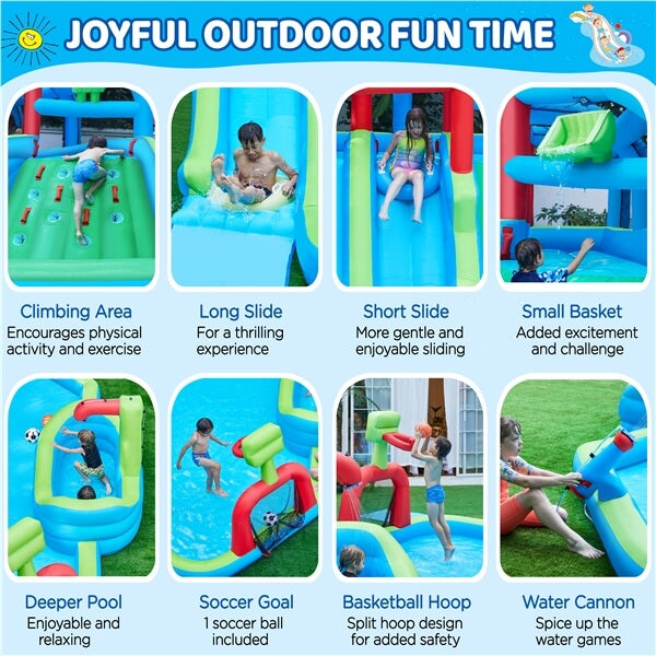 Yaheetech 9-in-1 Extra Long Water Slide Combo - Image 4