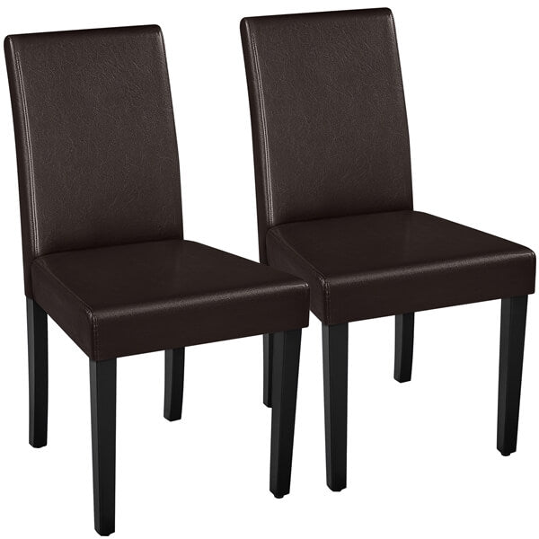 Yaheetech Set of 2 Faux Leather Modern Dining Room Chairs - Image 2