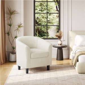 Yaheetech Corduroy Barrel Chair