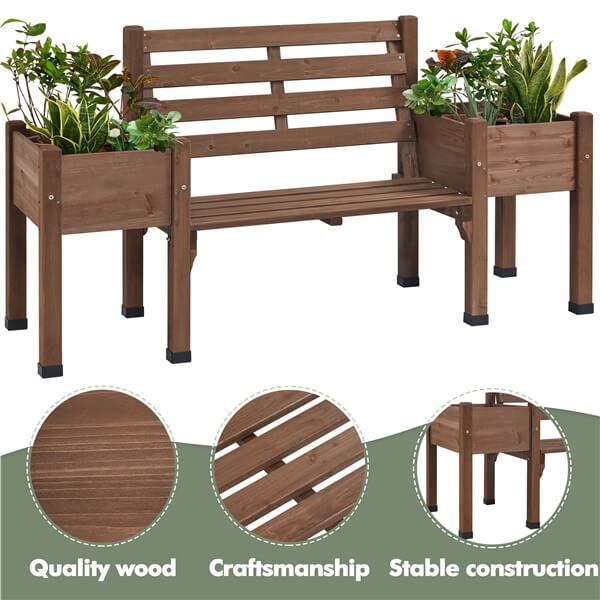 Yaheetech 74x38x23in Raised Garden Bed with 2 Side Elevated Planter Boxes - Image 4