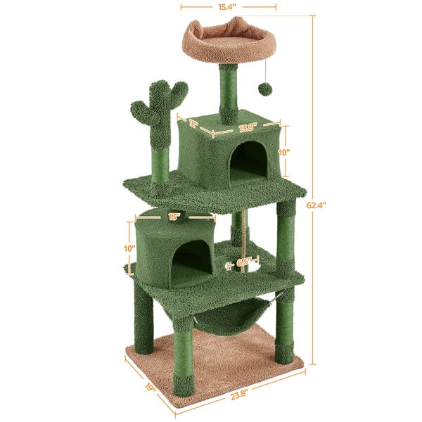 Yaheetech 62in Cactus Cat Tree - Image 2