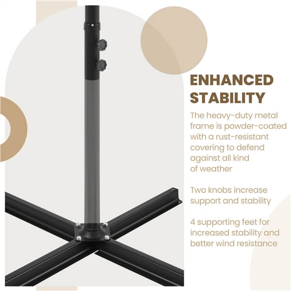 Yaheetech 11 ft Patio Offset Umbrella - Image 7