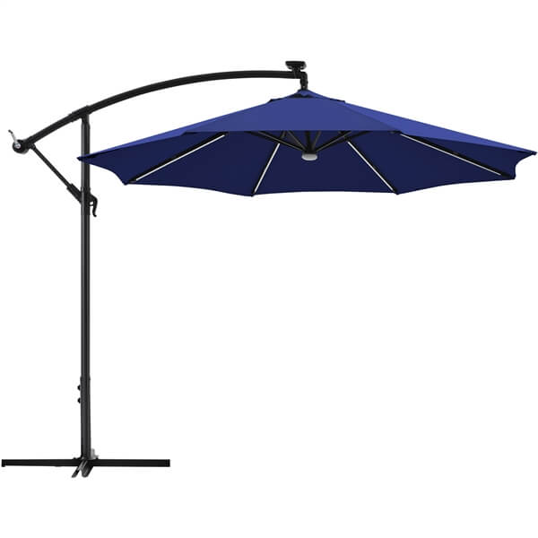 Yaheetech 10 FT Solar Powered LED Patio Umbrella Outdoor Cantilever Umbrella - Image 3