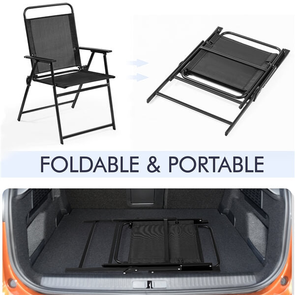 Yaheetech Outdoor Folding Patio Chairs Set of 4 - Image 4