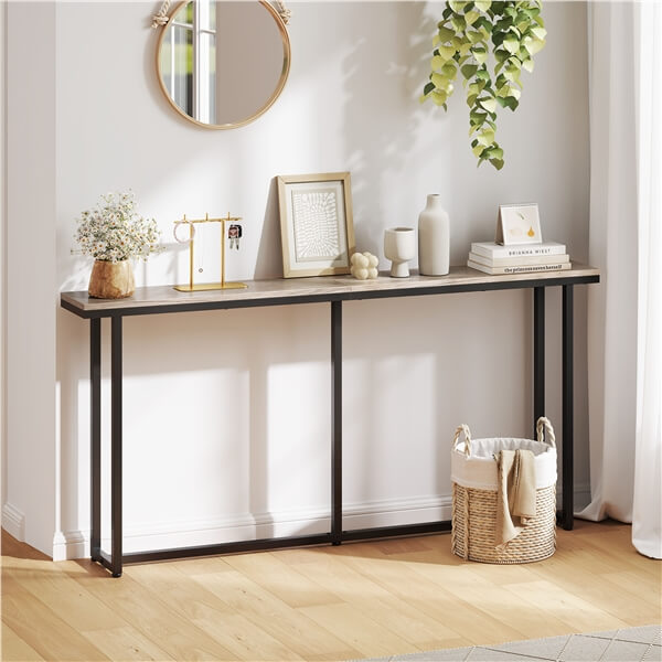 Yaheetech Narrow Console Table with Sturdy Metal Frame
