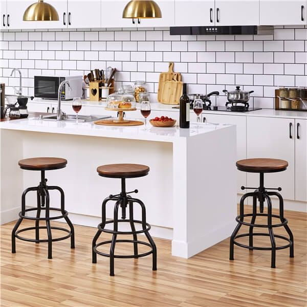 Yaheetech Industrial Vintage Counter Height Adjustable Bar Stool - Image 13