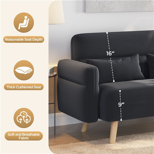 Yaheetech 46 Small Modern Fabric Sofa - Image 4