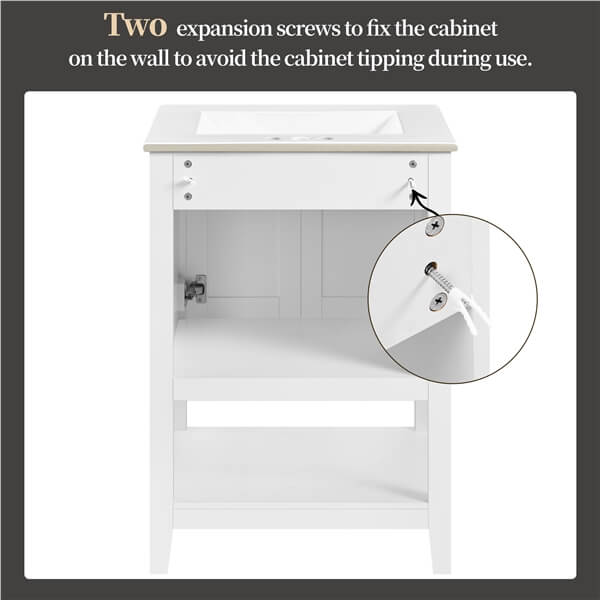 Yaheetech 24 Modern Bathroom Vanity with Sink - Image 4