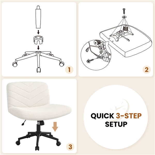 Yaheetech Wide Criss Cross Chair with Wheels - Image 6