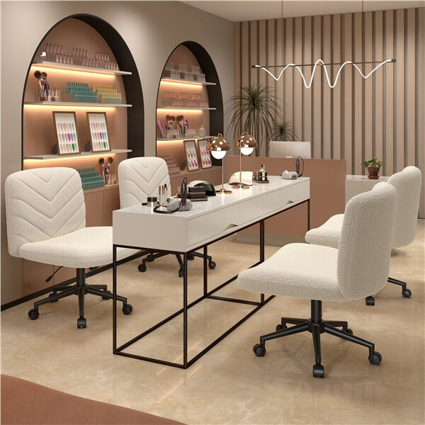 Yaheetech Wide Criss Cross Chair with Wheels - Image 11