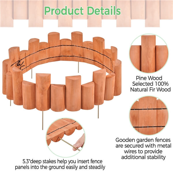 Yaheetech 2pcs Garden Wooden Short Fence - Image 5