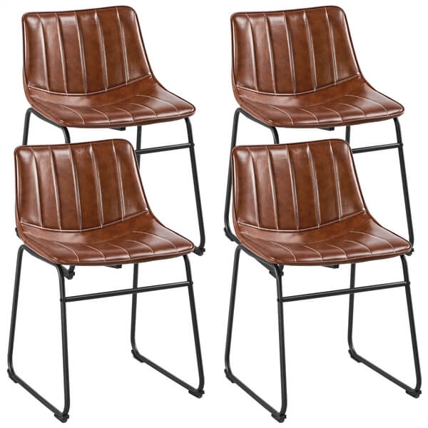 Yaheetech Outdoor Kitchen Dining Room Chairs with Metal Legs Set of 4 - Image 2