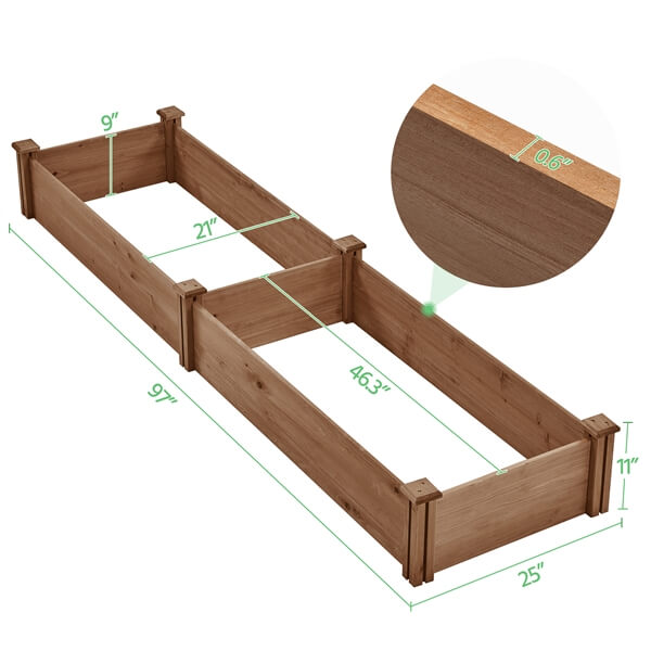 Yaheetech 8??2ft Wooden Horticulture Raised Garden Bed - Image 5