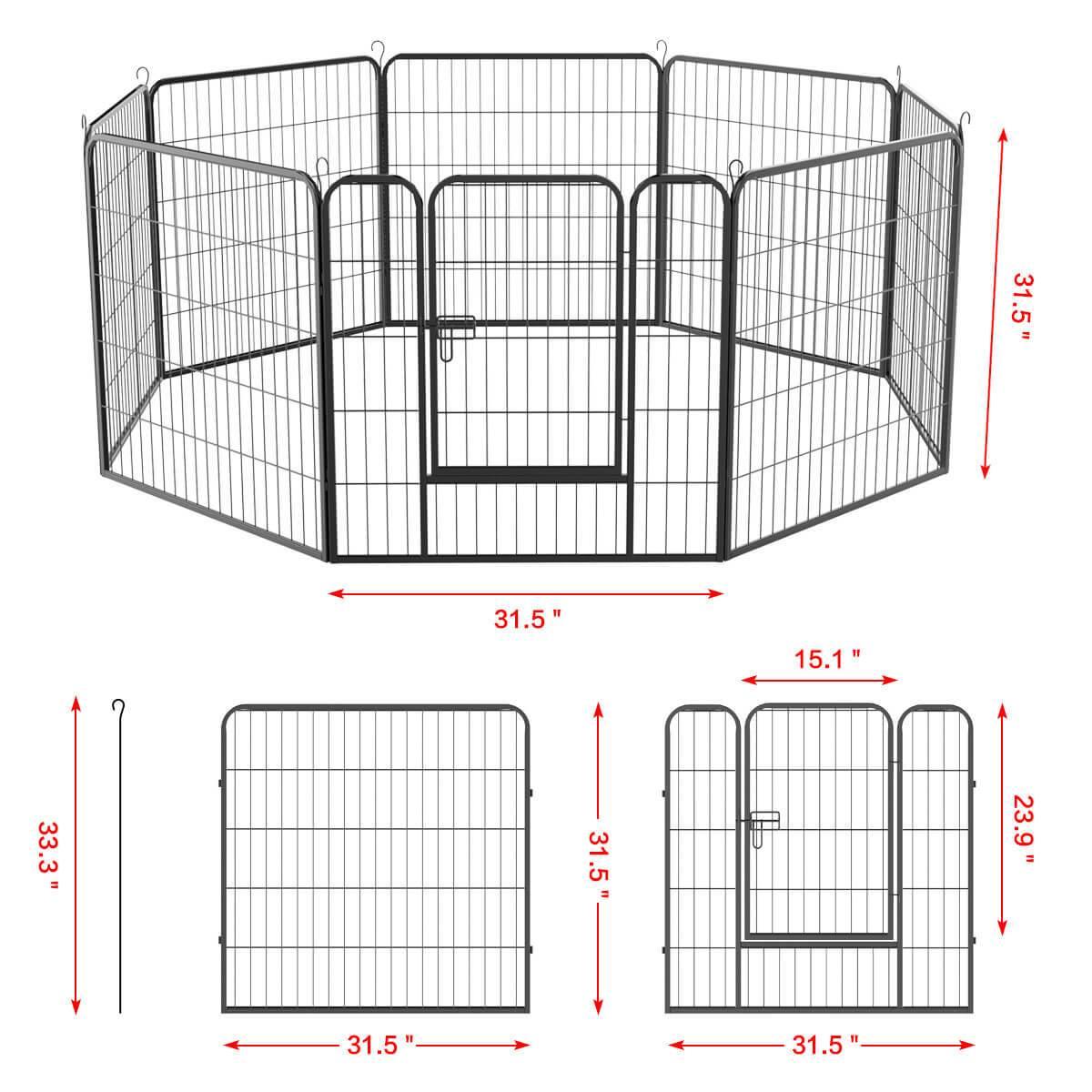Yaheetech Puppy Playpen 8 Panels 32 Inch - Image 3