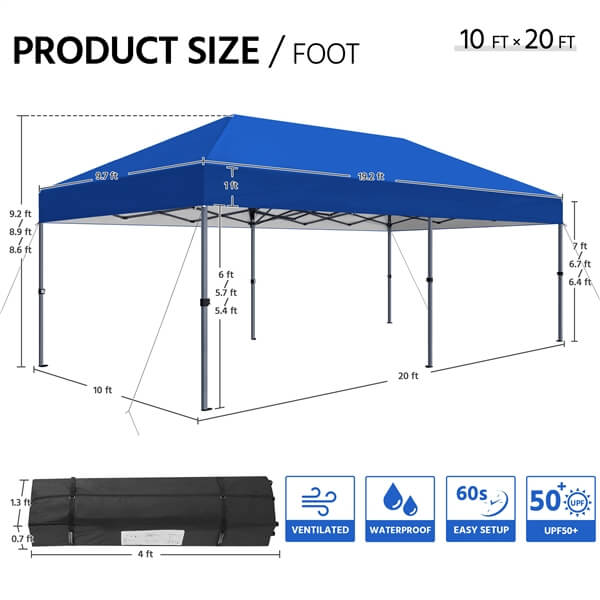 Yaheetech 10??20 Pop Up Canopy Easy Set-up Tent - Image 3
