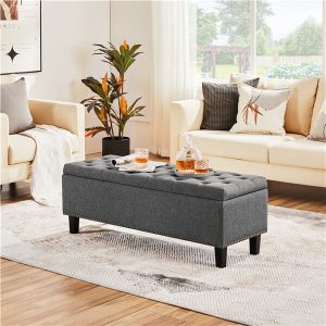 Yaheetech Ottoman with Storage Classic 50-inch Entryway Bench