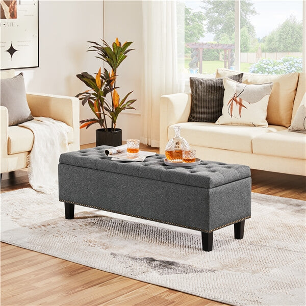 Yaheetech Ottoman with Storage Classic 50-inch Entryway Bench