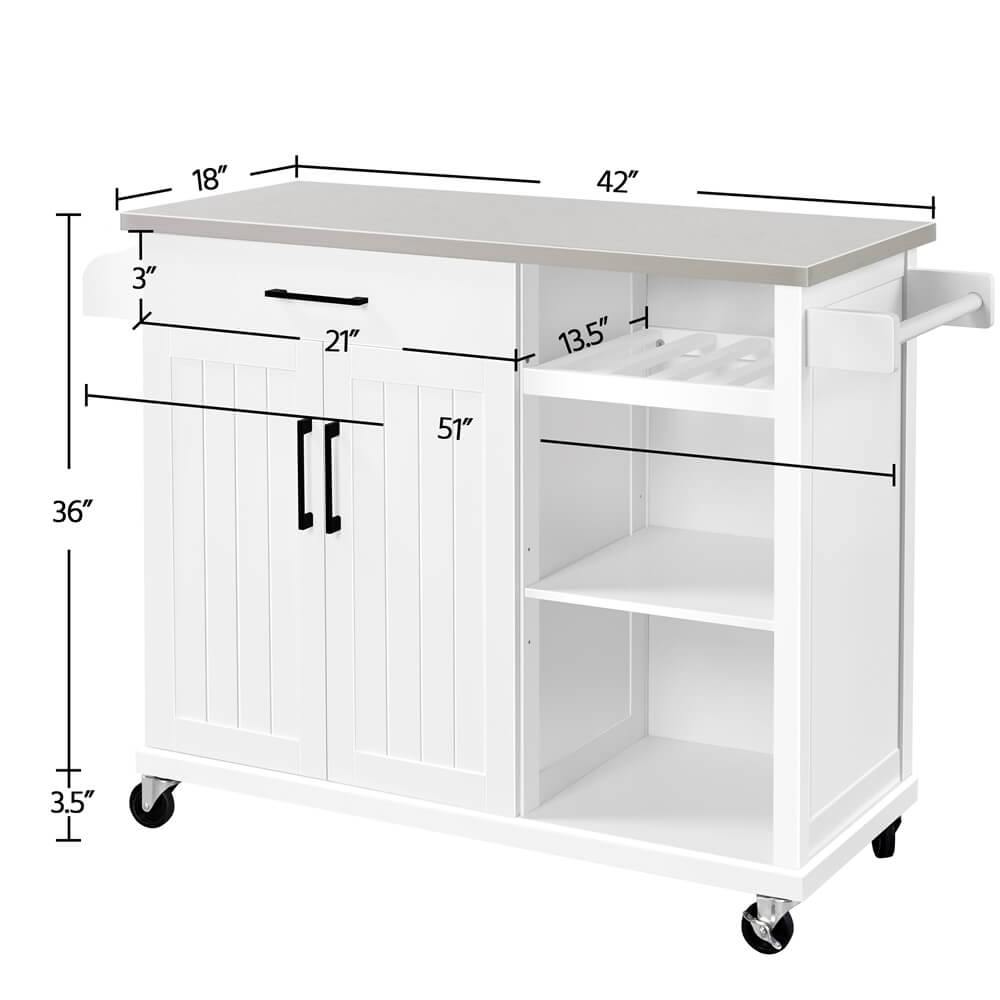 Yaheetech Kitchen Cart With Storage - Image 3
