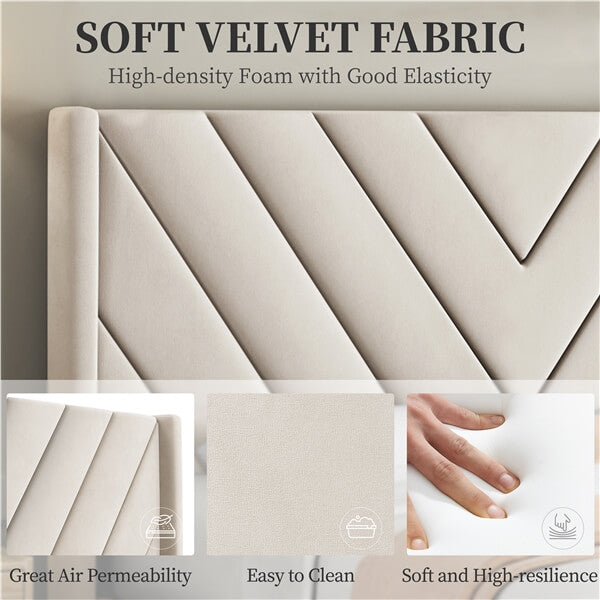 Yaheetech Bed Frame Upholstered Platform Bed - Image 13