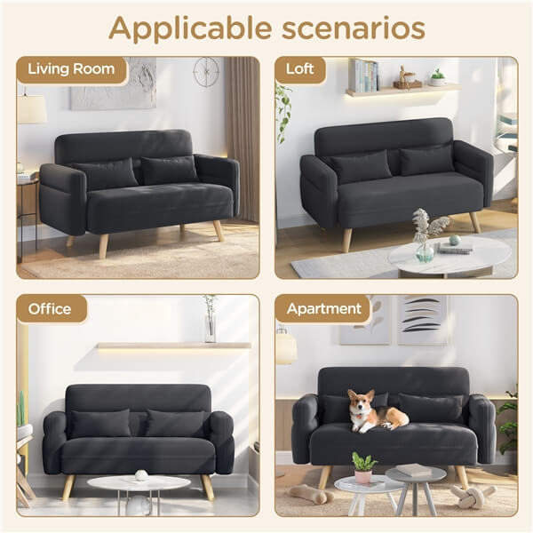 Yaheetech 46 Small Modern Fabric Sofa - Image 6