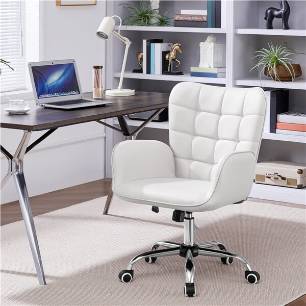 Yaheetech Faux Leather Office Chair Modern Vanity Chair - Image 10
