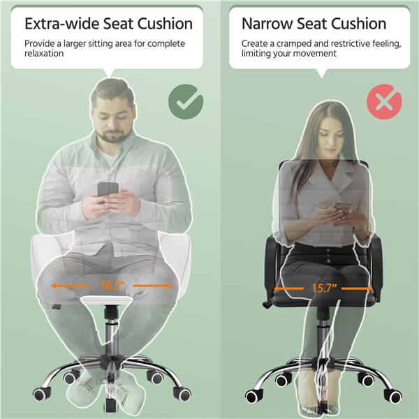 Yaheetech Faux Leather Office Chair Modern Vanity Chair - Image 8
