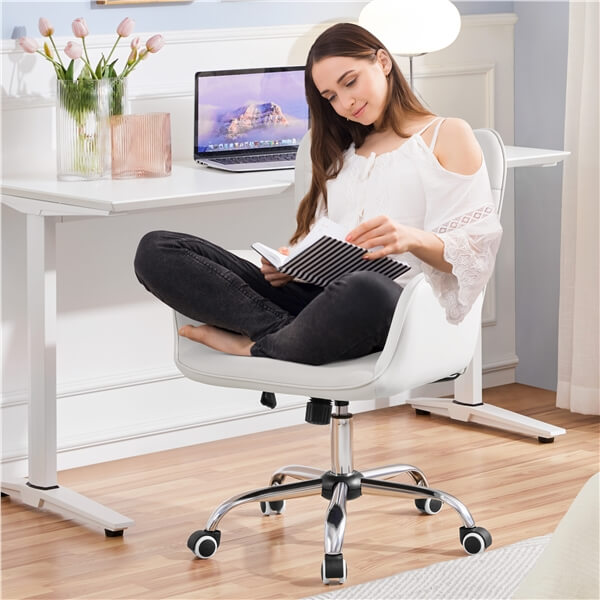 Yaheetech Faux Leather Office Chair Modern Vanity Chair - Image 9